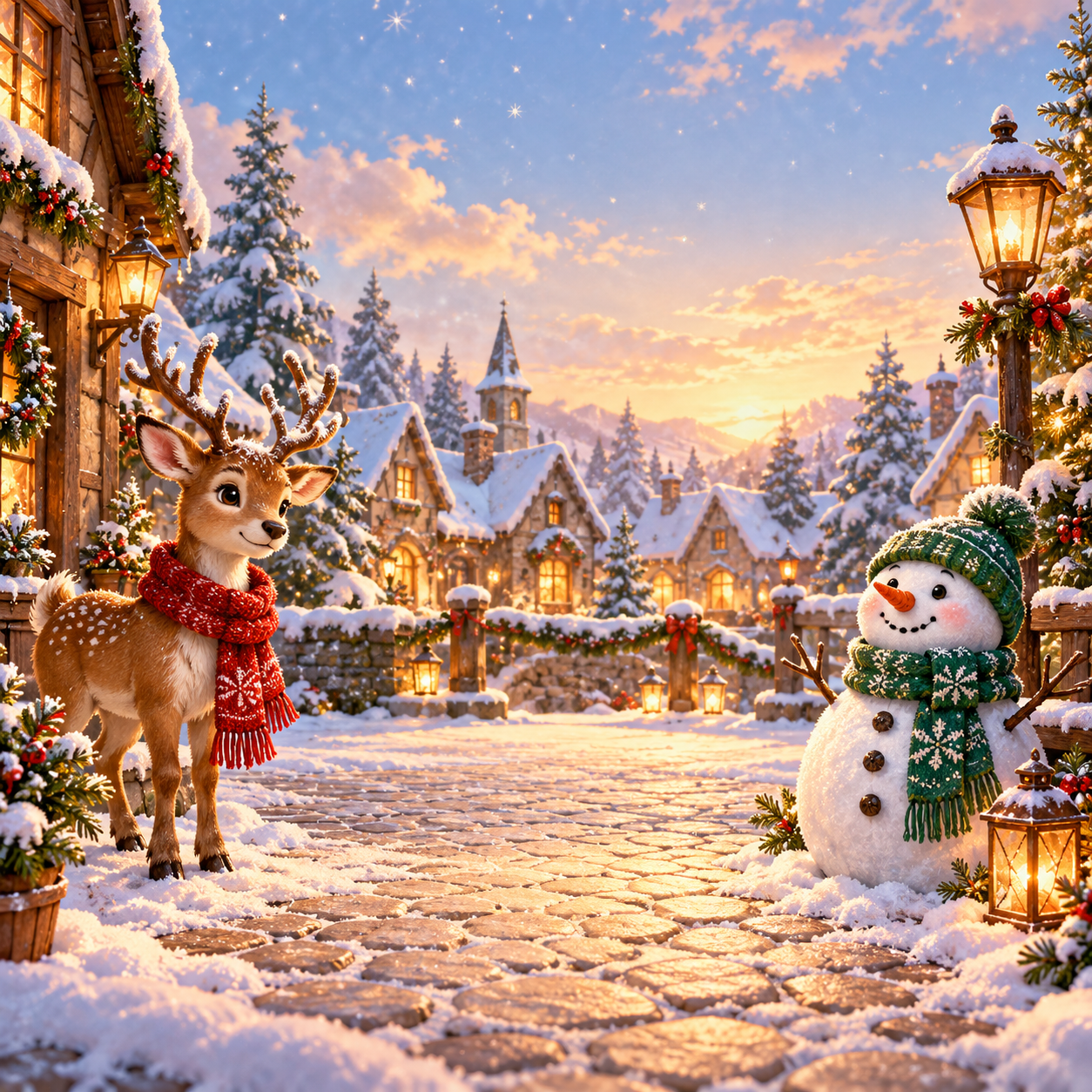 Christmas Greeting Card scene